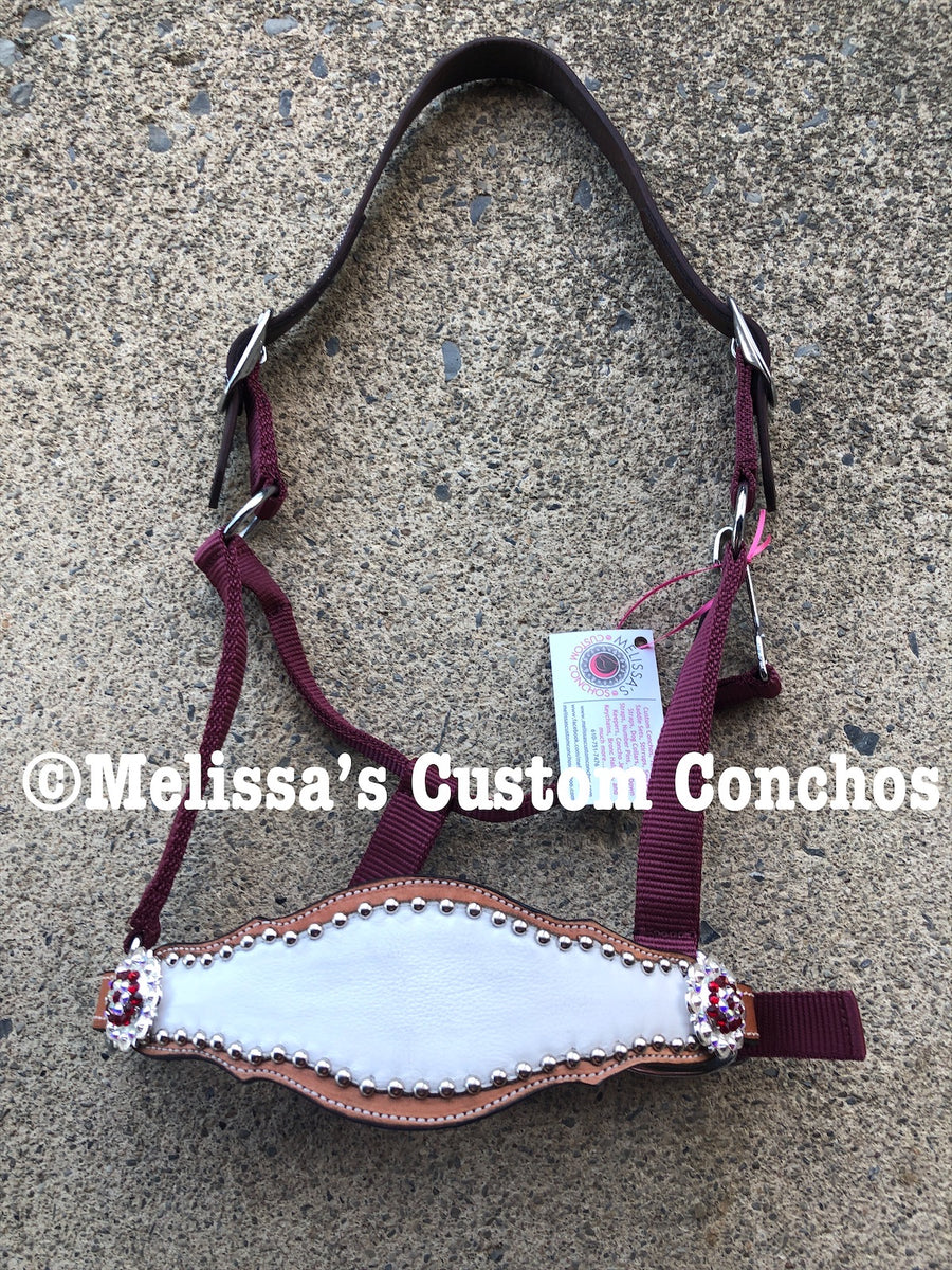 White/Silver Bronc Halter – Melissa's Custom Conchos
