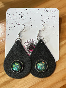 Leather charm Earrings