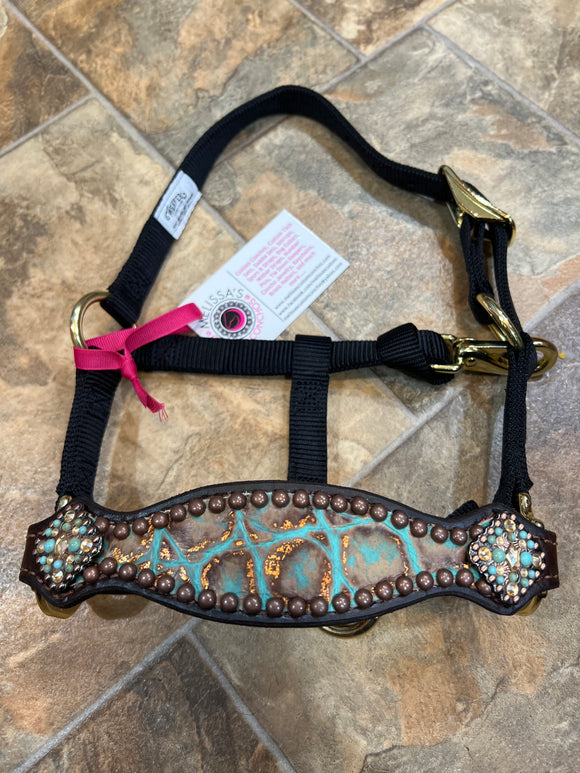 Turquoise/Brown Mini Bronc Halter