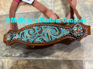 Teal/Brown Floral Bronc Halter