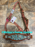 Teal/Brown Floral Bronc Halter