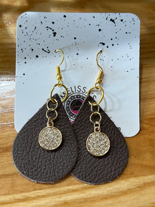 Leather charm Earrings