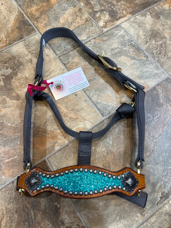 Turquoise Glitter Pony Bronc Halter