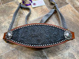 Black Floral Bronc Halter