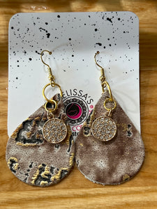 Leather charm Earrings