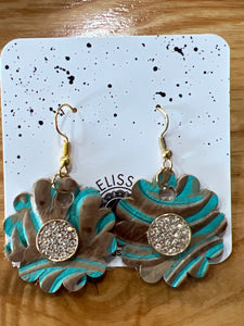 Crystal Leather Earrings