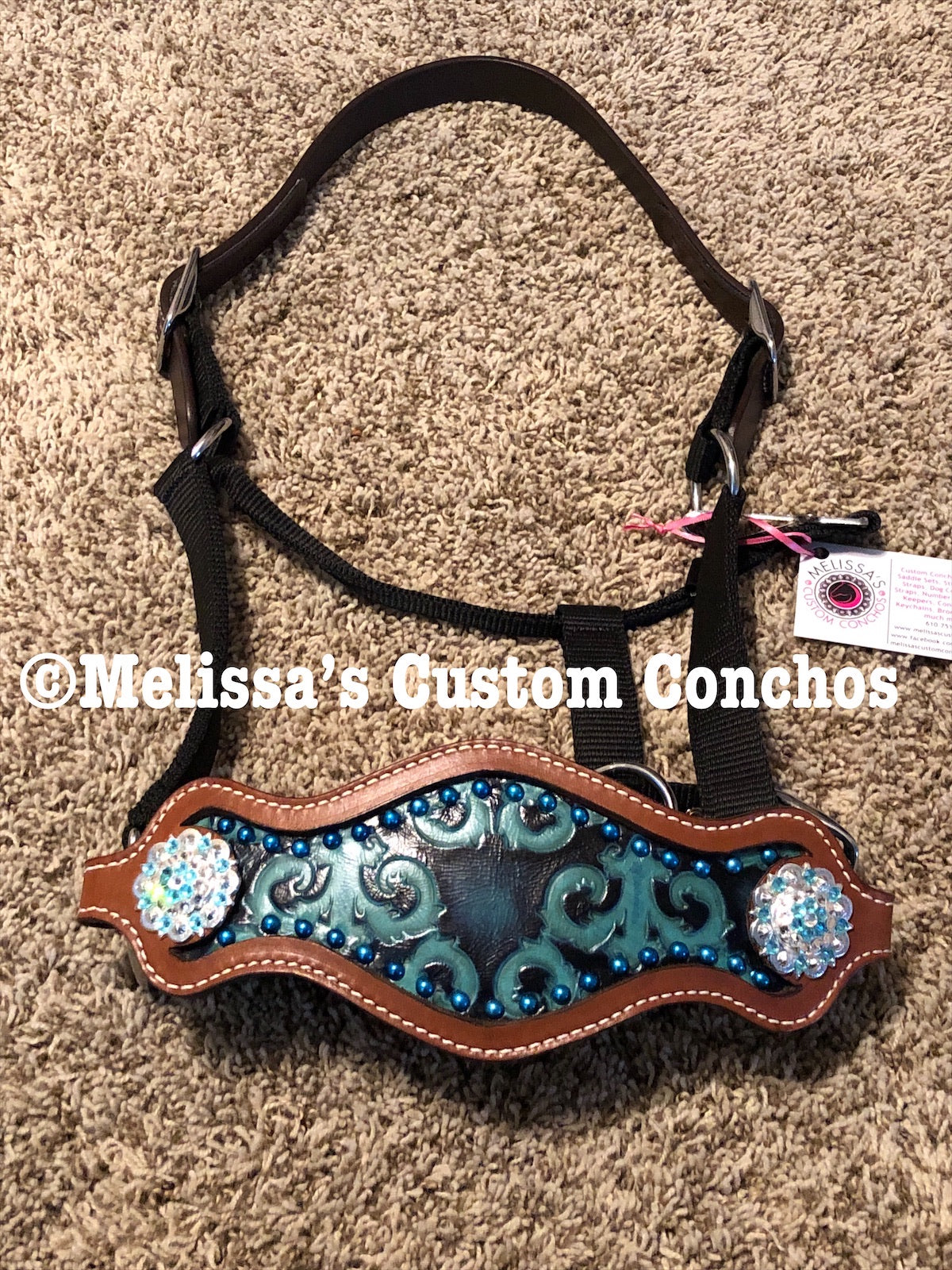 Turquoise Scroll Bronc Halter – Twisted T Tack