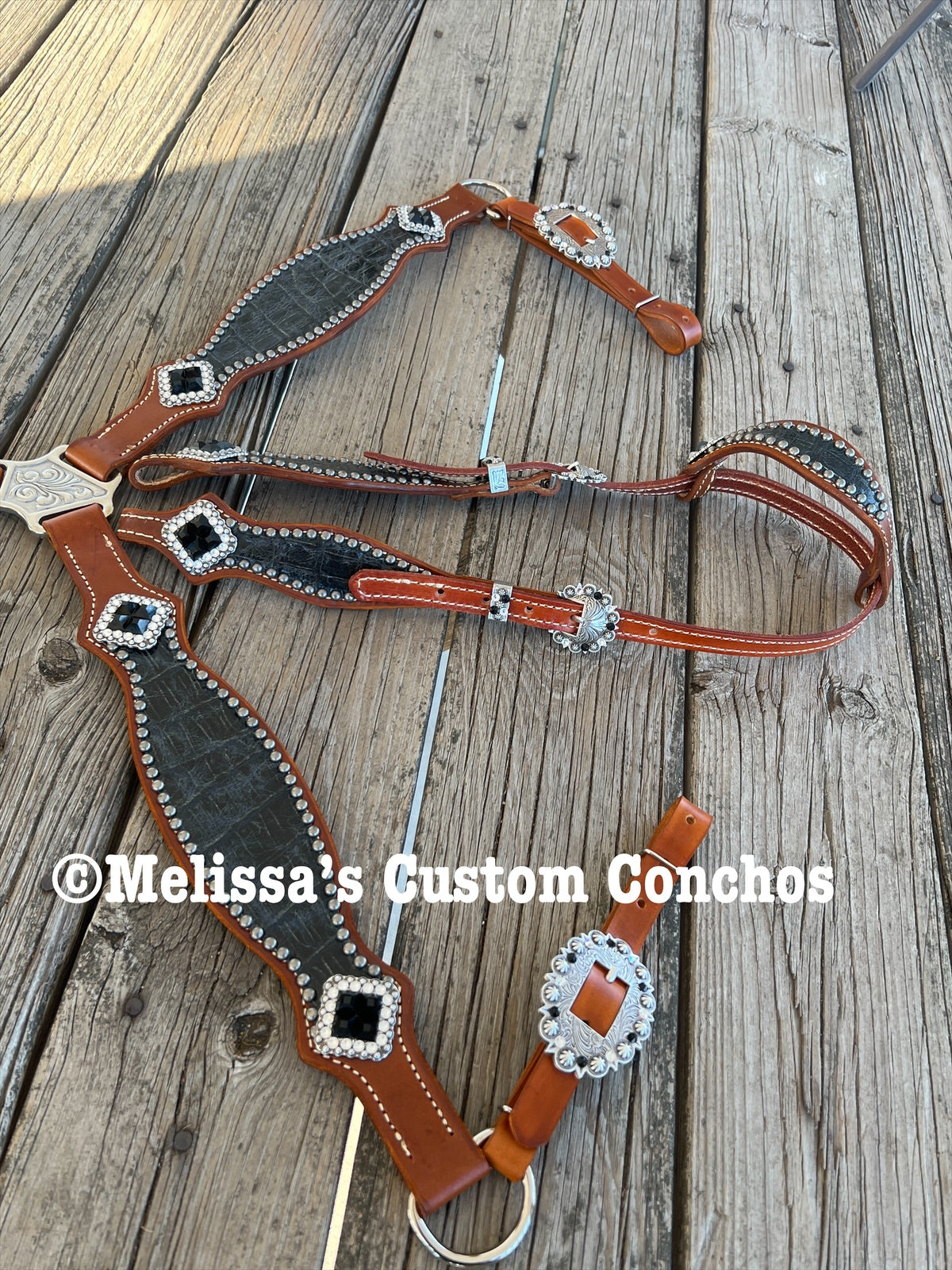 White/Silver Bronc Halter – Melissa's Custom Conchos