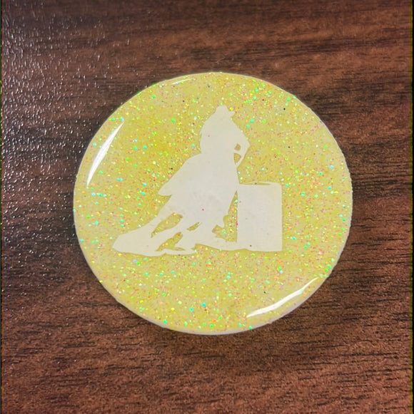 Neon Yellow Barrel Racer Pop Socket